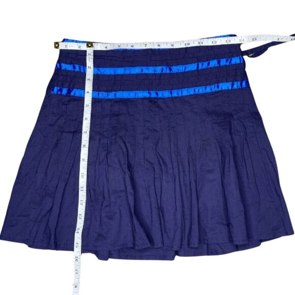 H&M Women's Linen Pleated Schoolgirl Elastic Tie Waist Fit & Flare Skirt 0P - Picture 6 of 9